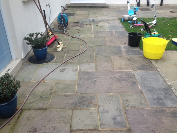 cleaning granite paving slabs