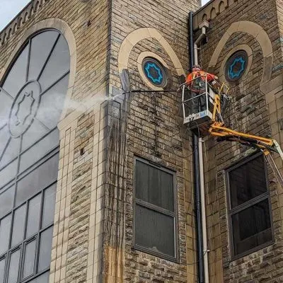 building cleaning with the help of jet washing company in Liverpool